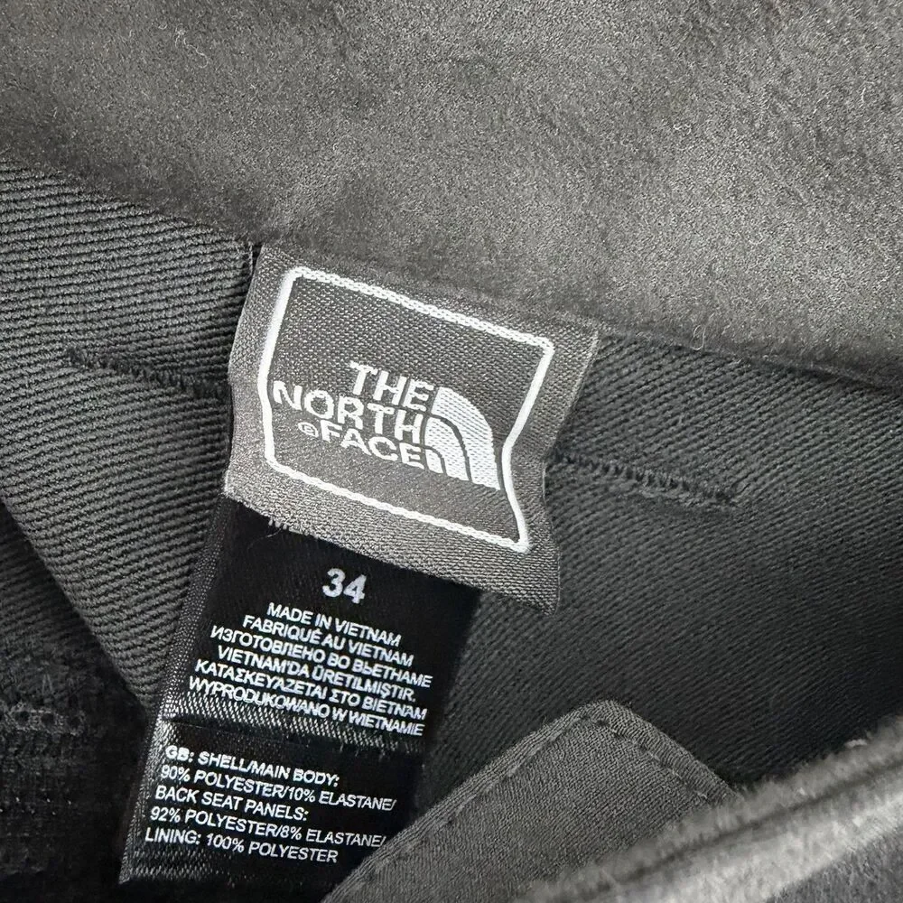 The North Face Pants Size 34x32 Mens Black Reinforced Knee Stretch Hiking Wind